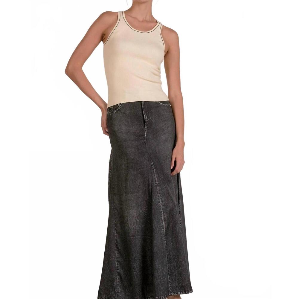 NEW ELAN felicia fine ribbed tank top in cream